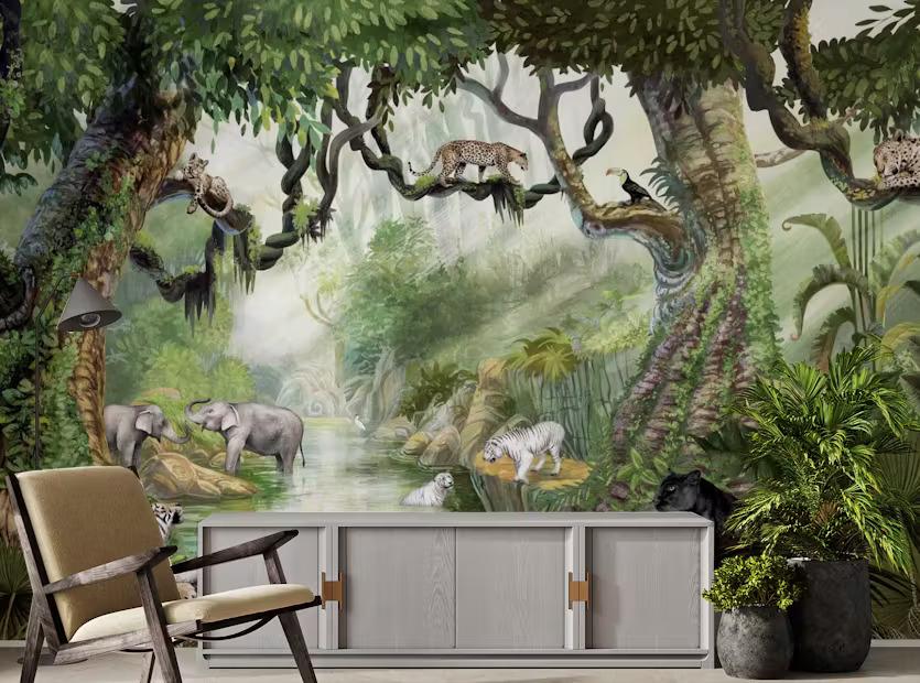 Rainforest Roar Renderings Wall Murals