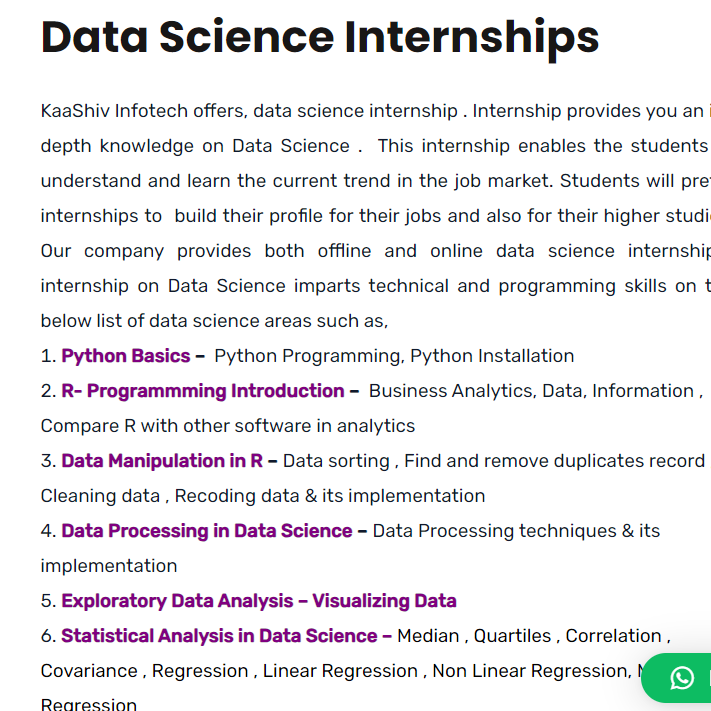 Data Science Internship Data Science Internship