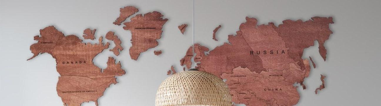 World Wooden Map