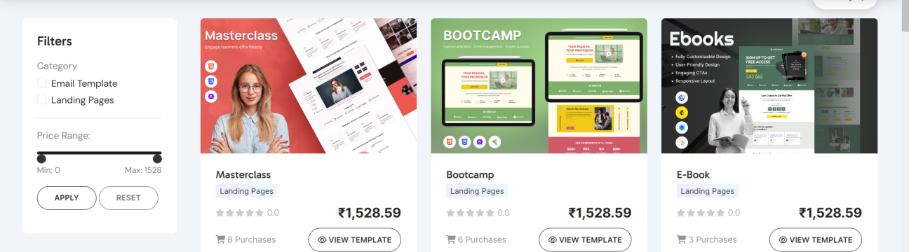 Landing Page templates