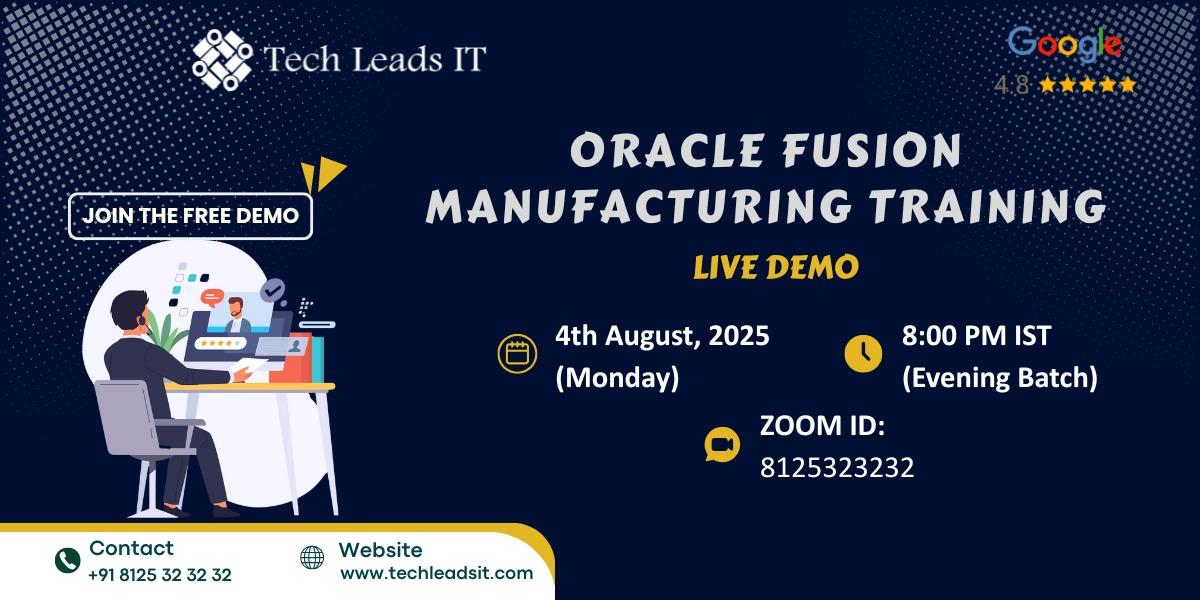 Free Oracle fusion manufacturing online training | Tech Leads It