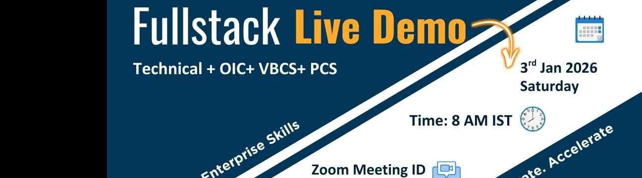 Live Demo: Oracle Fusion Technical Full Stack Training &ndash; 03 Jan 2026      @8 AM | Free Online Session