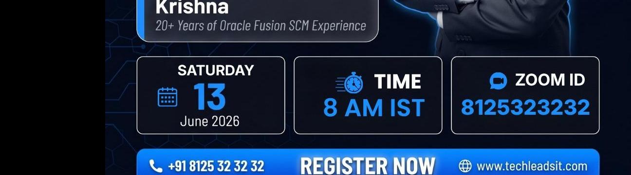 🚀 Build Your Future in Oracle Fusion SCM with Redwood &ndash; Free Live Demo by Tech Leads IT