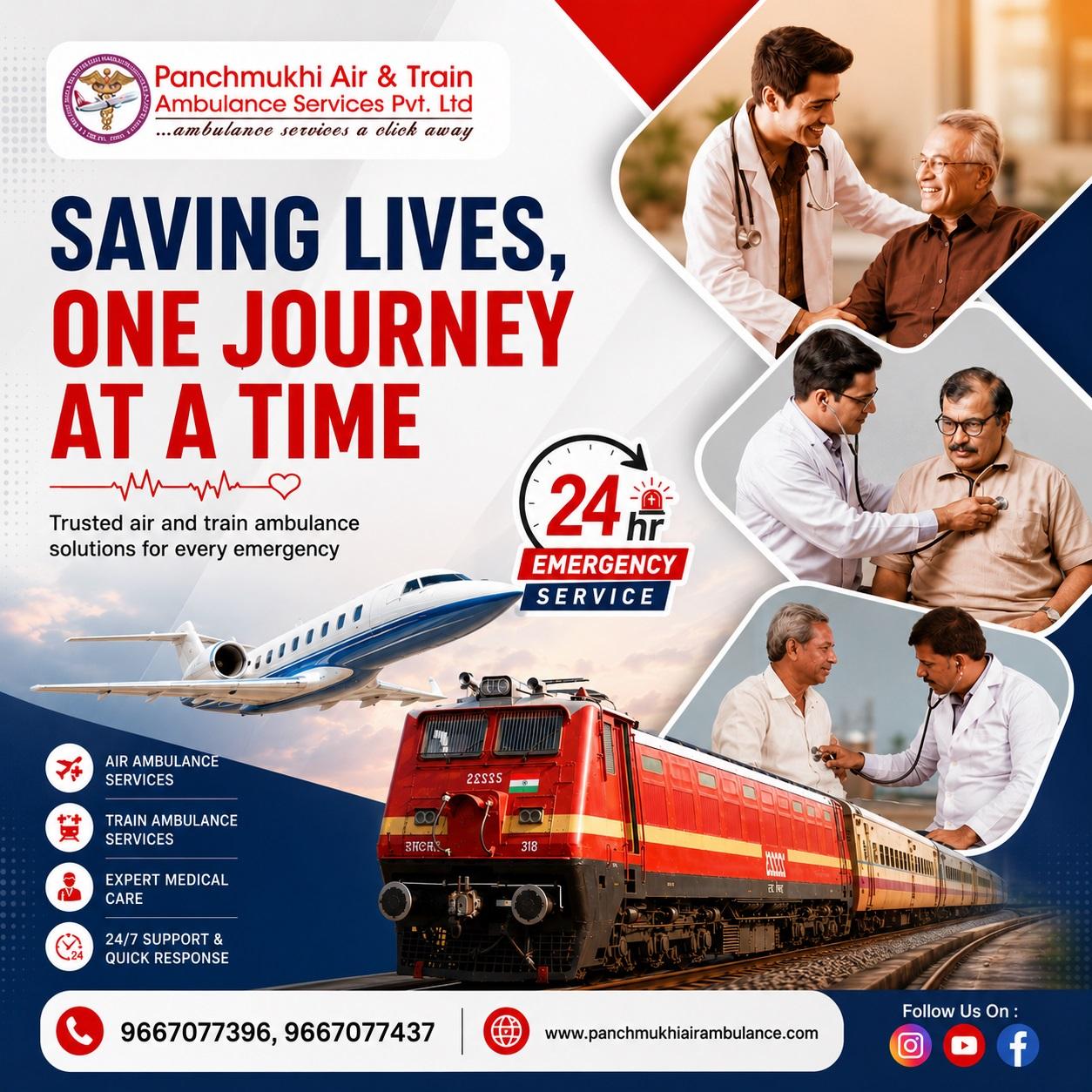 Get Unparalleled Amenities and Care in Transit via Train Ambulance in Patna or Ranchi